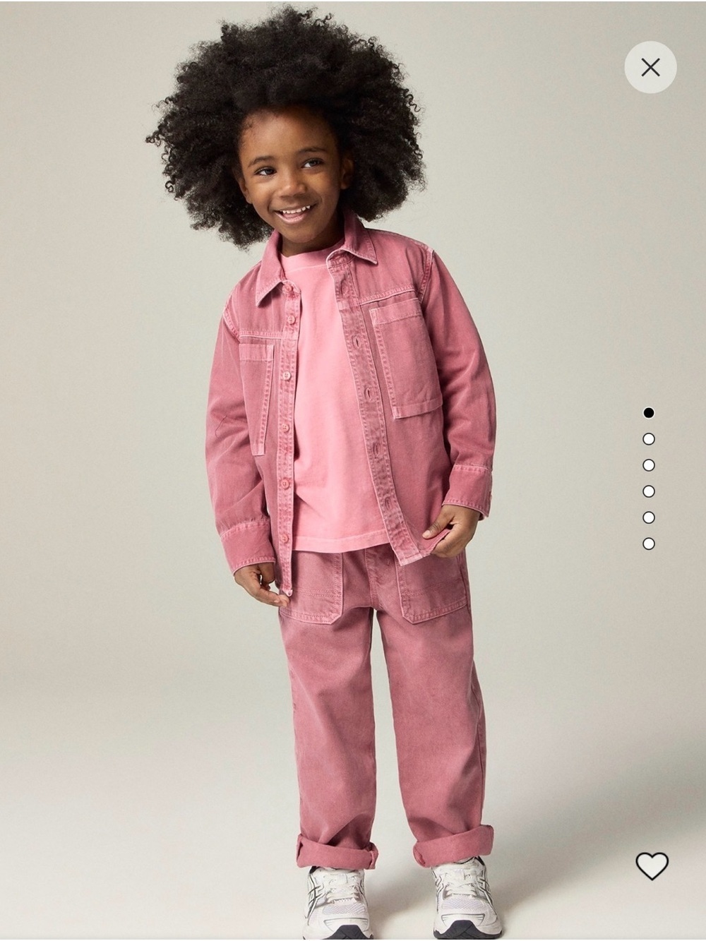 Crewcuts Pink Button-Down Shirt garment dyed denim  unisex